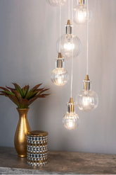 Dita Cluster Pendant Brass and Glass Dar Lighting DIT2324